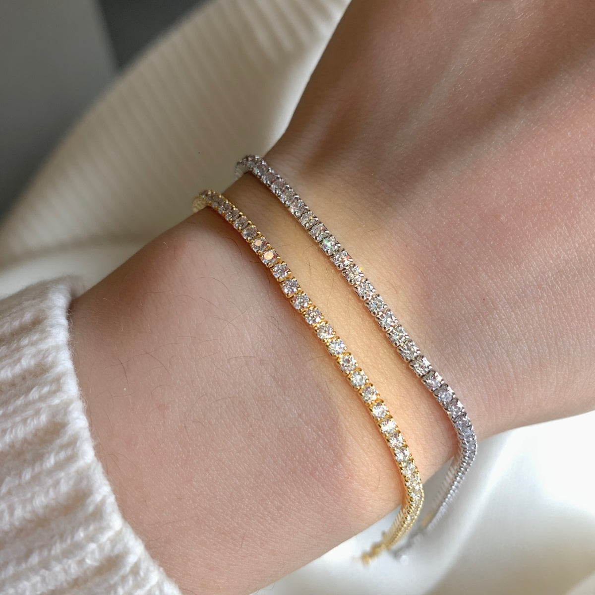 [Everoly JW]Radiant Shinning Princess Cut Tennis Bracelet