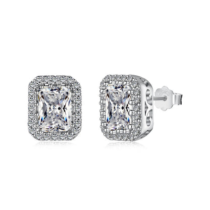 [Everoly JW]1.0 Carat Luxurious Dainty Emerald Cut Daily Earrings
