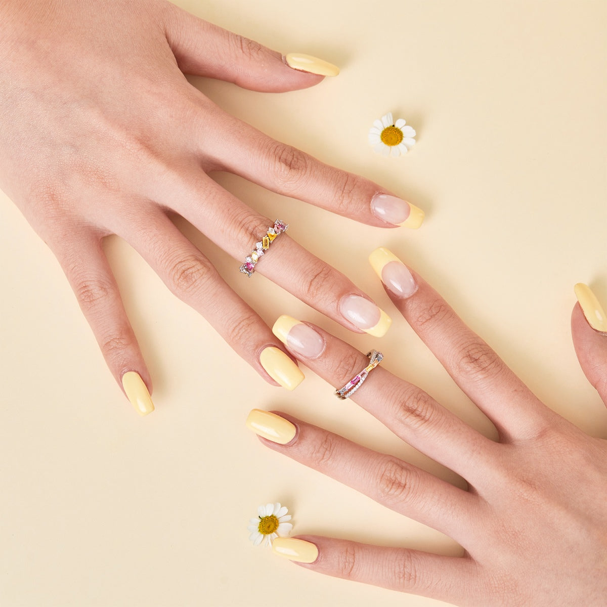 [Everoly JW]Dazzling Polychromatic Multi cut Daily Ring