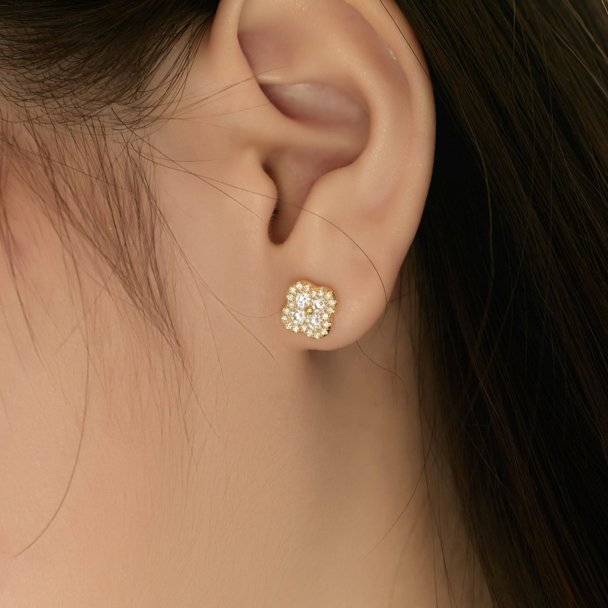 [Everoly JW]Four-Leaf Clover Flower Shaped Earrings