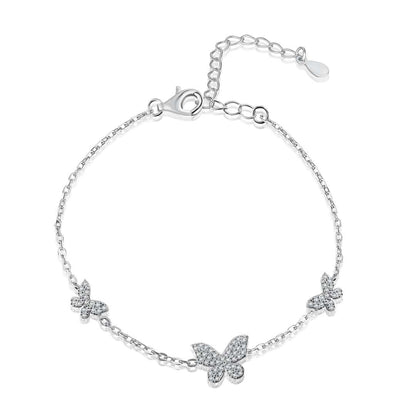 [Everoly JW]Delicate Butterfly Pendant Bracelet