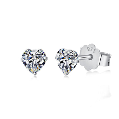 [Everoly JW]Sparkling Heart Shaped Simple Earrings
