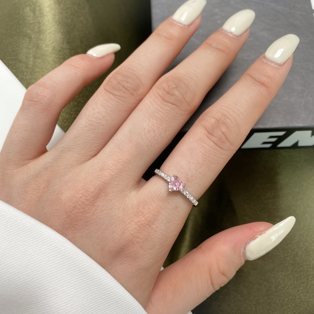 [Everoly JW]0.5 Carat CaratEternity Charming Heart Shape Lover Ring