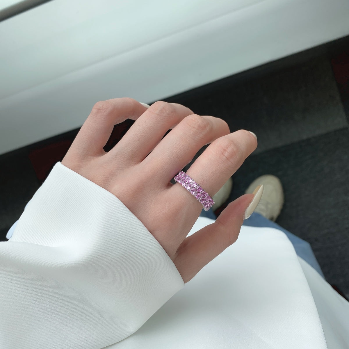 [Everoly JW]Sparkling Full Heart Ring