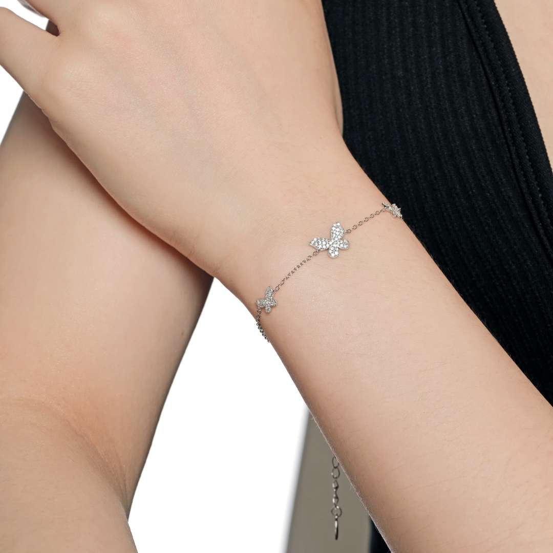 [Everoly JW]Delicate Butterfly Pendant Bracelet