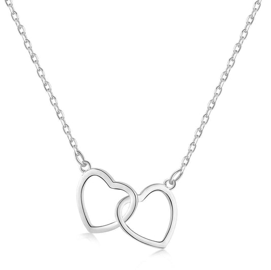 [Everoly JW]Sterling Silver Love Double Ring Necklace