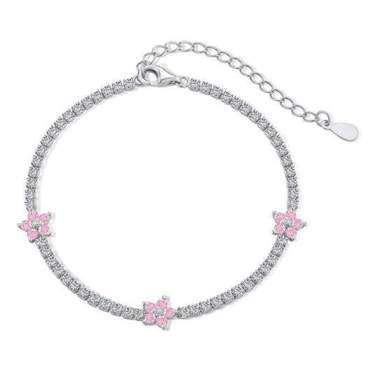 [Everoly JW]Sparkling Flower Shape Tennis Bracelet