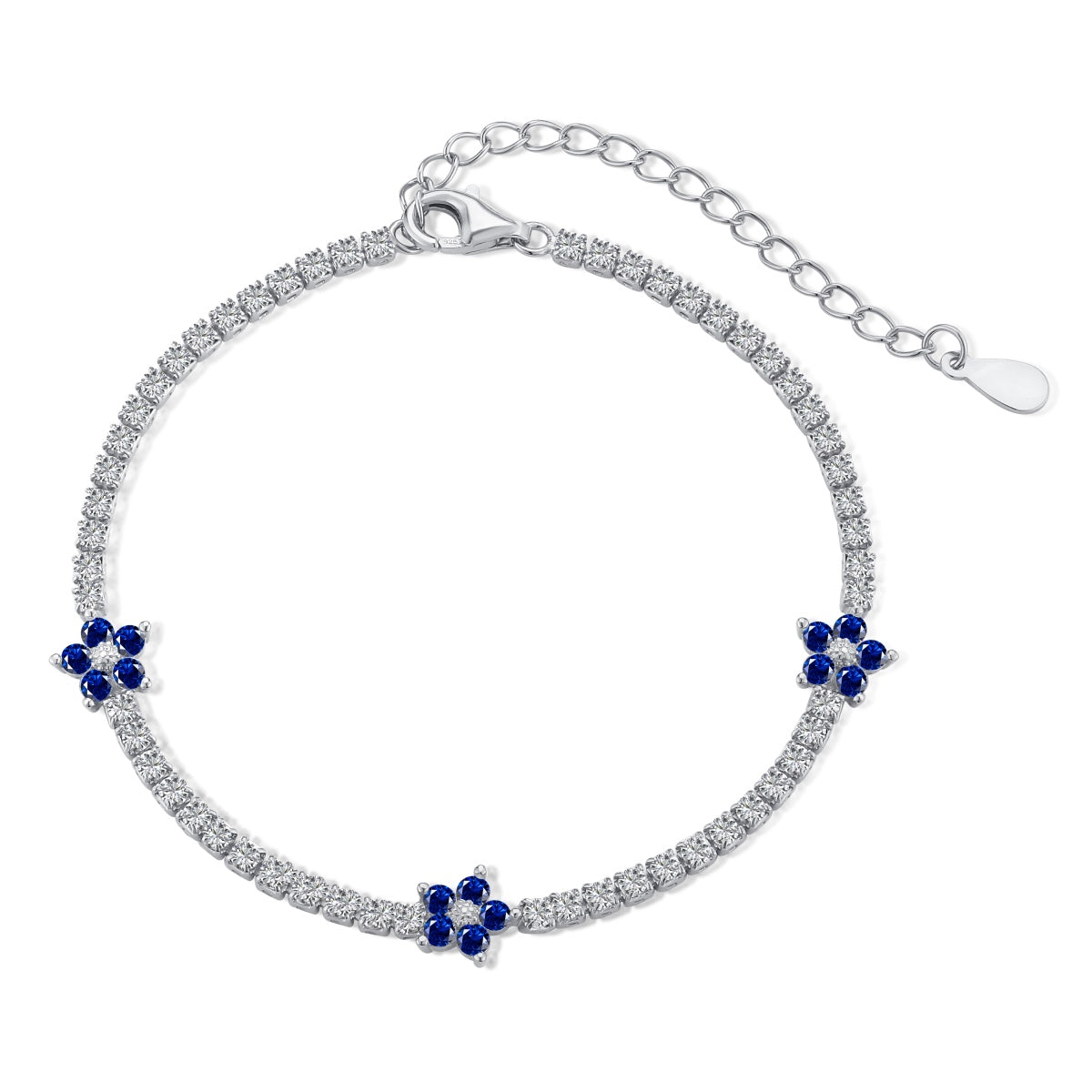 [Everoly JW]Sparkling Flower Shape Tennis Bracelet