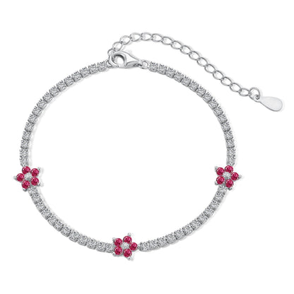 [Everoly JW]Sparkling Flower Shape Tennis Bracelet