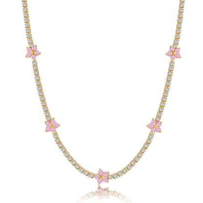 [Everoly JW]Luxurious Colorful Flower Tennis Necklace