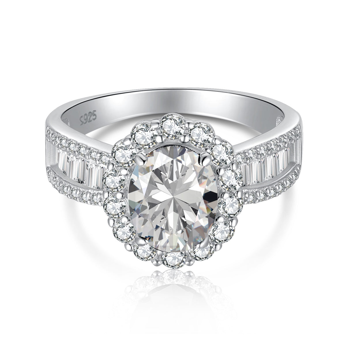 [Everoly JW]1.5 Carat Dazzling Charming Oval Cut Banquet Ring