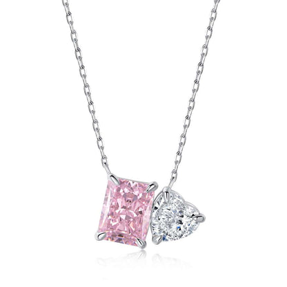 [Everoly JW]Dazzling Square & Heart Shape Necklace