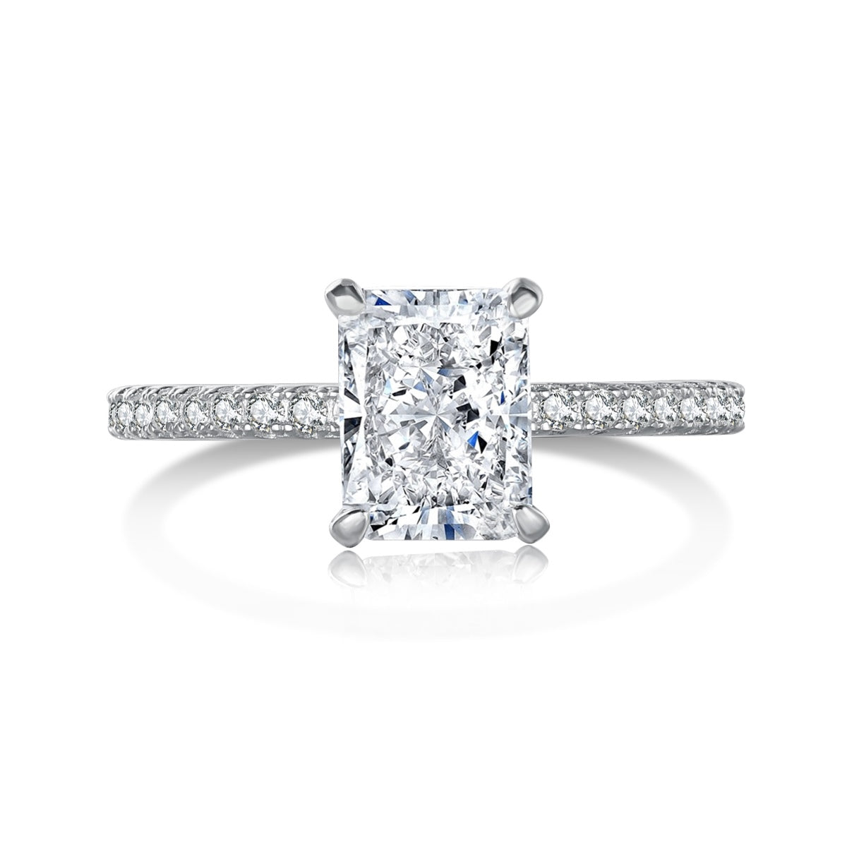 [Everoly JW]2.0 Carat Dazzling Sparkling Radiant Cut Party Ring
