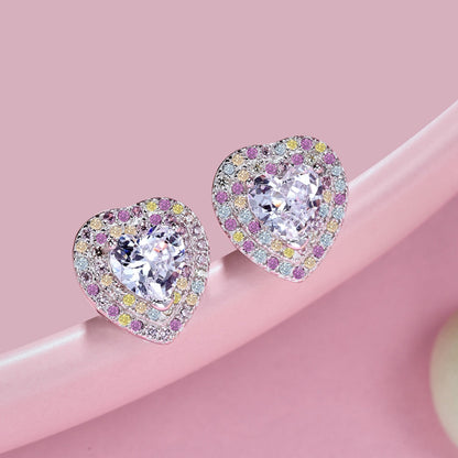 [Everoly JW]Dazzling Heart Shape Lover Earrings