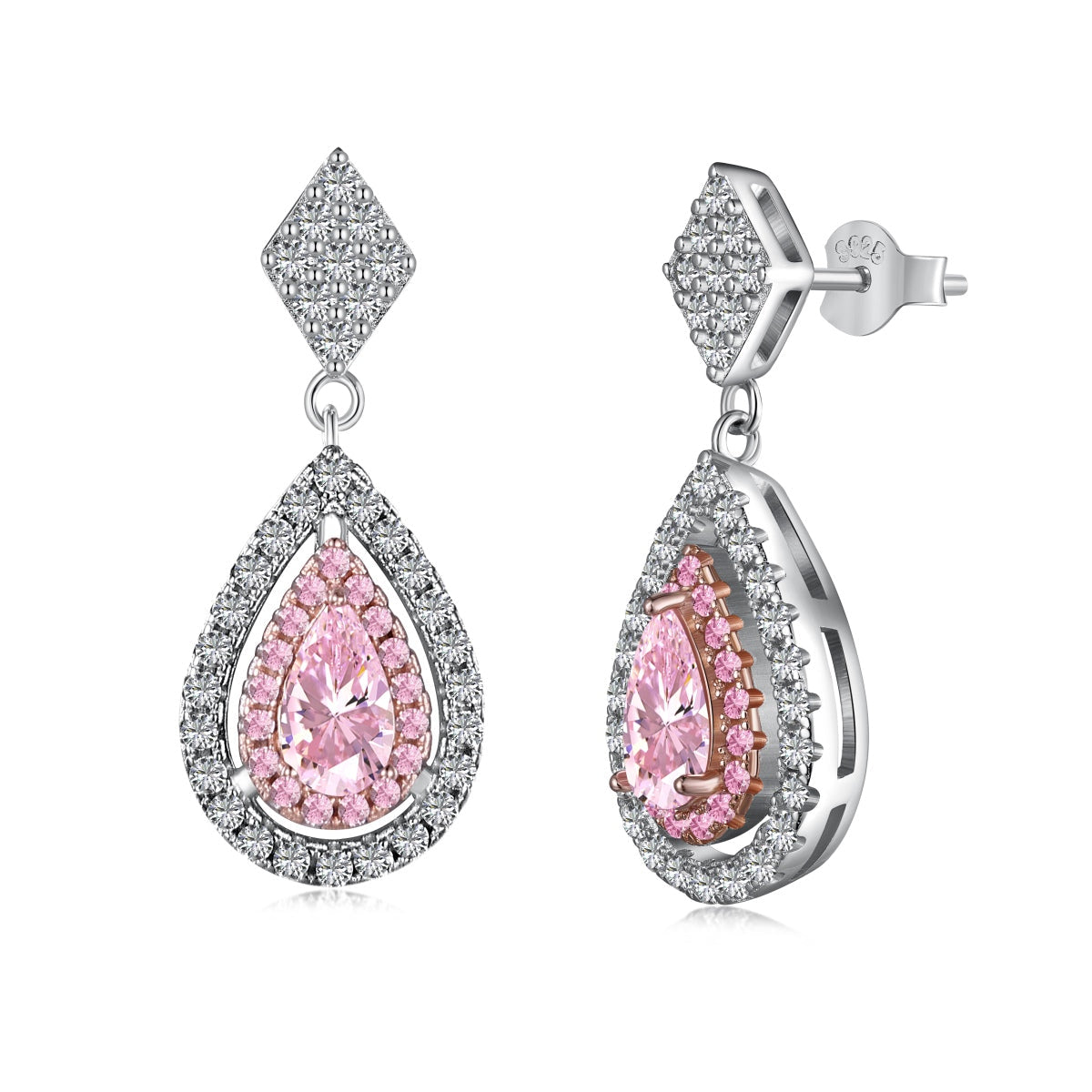 [Everoly JW]Ornate Delicate Water Drop Shape Banquet Earrings