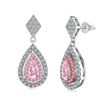 [Everoly JW]Ornate Delicate Water Drop Shape Banquet Earrings
