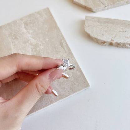 [Everoly JW]2.0 Carat Dazzling Sparkling Radiant Cut Party Ring