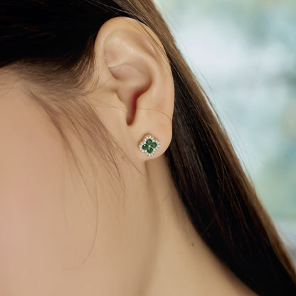 [Everoly JW]Four-Leaf Clover Flower Shaped Earrings