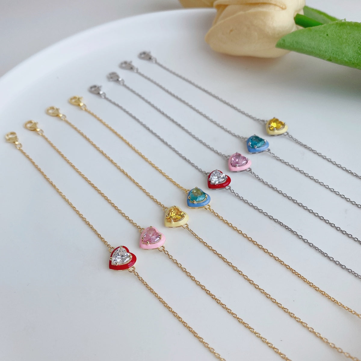 [Everoly JW]Sparkling Romantic Heart Shape Lover Bracelet