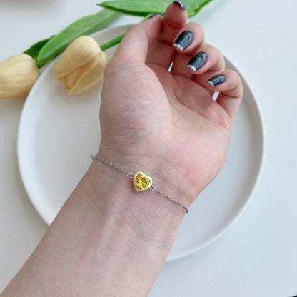 [Everoly JW]Sparkling Romantic Heart Shape Lover Bracelet