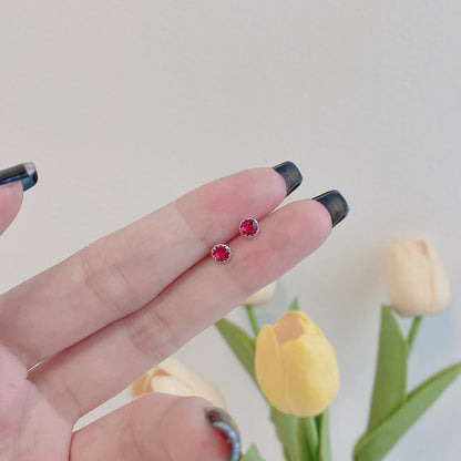 [Everoly JW]Sparkling Colorful Round Shape Earrings