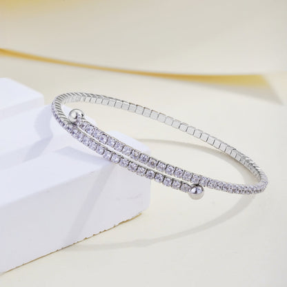 [Everoly JW]Row of Diamonds Round Fashion Bracelet