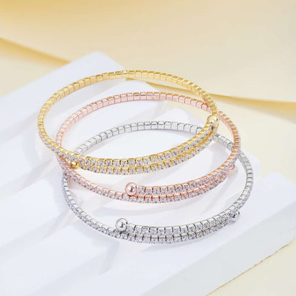 [Everoly JW]Row of Diamonds Round Fashion Bracelet