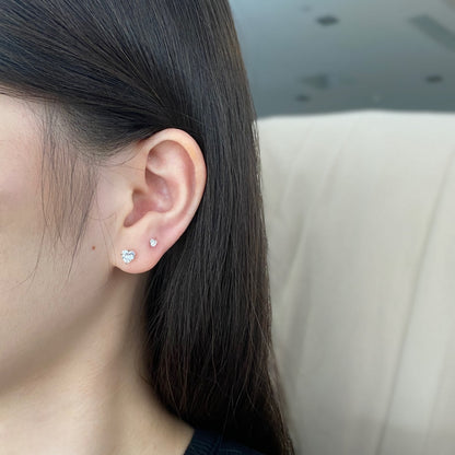 [Everoly JW]Sparkling Heart Shaped Simple Earrings