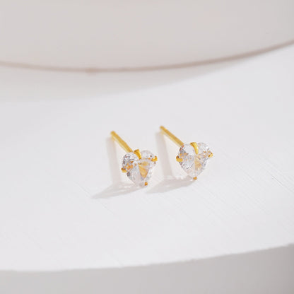 [Everoly JW]Sparkling Heart Shaped Simple Earrings