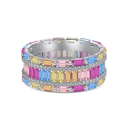 [Everoly JW]Dazzling Colorful Radiant Cut Party Ring