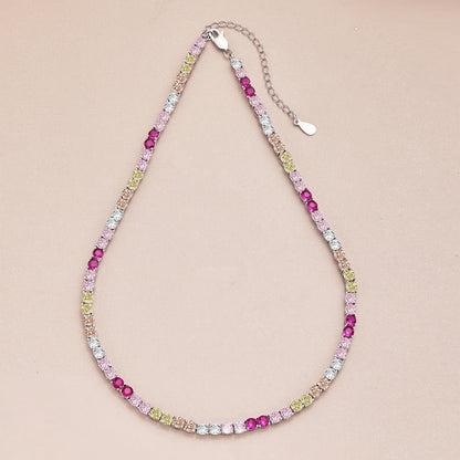 [Everoly JW]Delicate Colorful Tennis Necklace