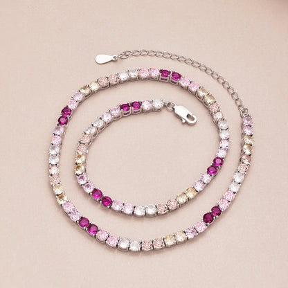 [Everoly JW]Delicate Colorful Tennis Necklace