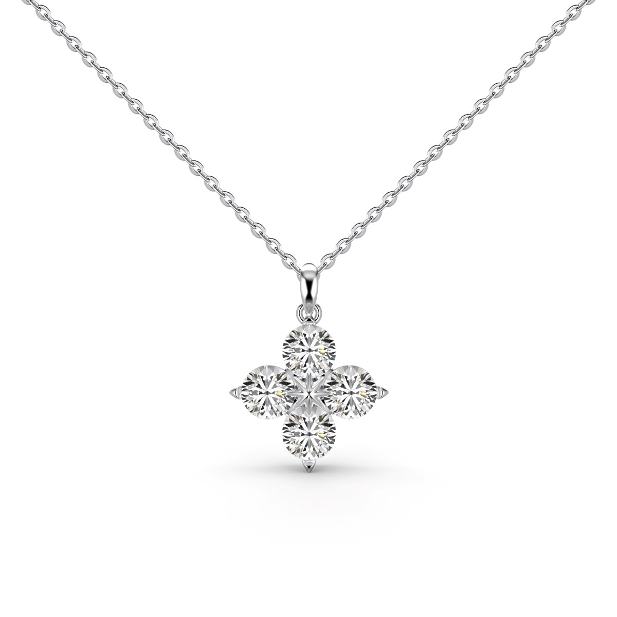 [Everoly JW]Four-Leaf Clover And Eight-Pointed Star Necklace