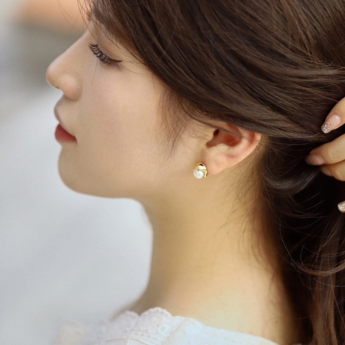 [Everoly JW]Dainty Bread Pearl Earrings