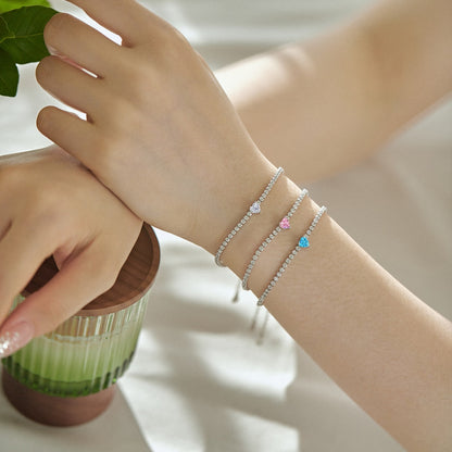 [Everoly JW]0.5 Carat Elegant Romantic Heart Shape Lover Bracelet