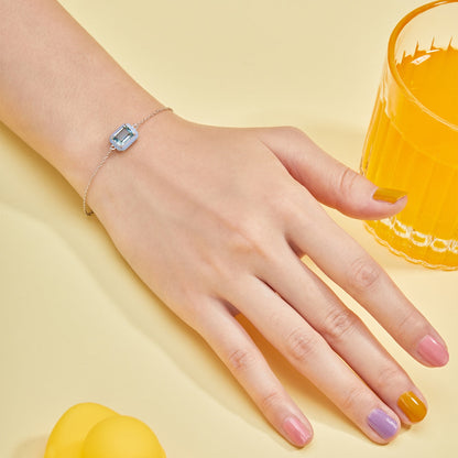 [Everoly JW]2.0 Carat Sparkling Colorful Emerald Cut Daily Bracelet