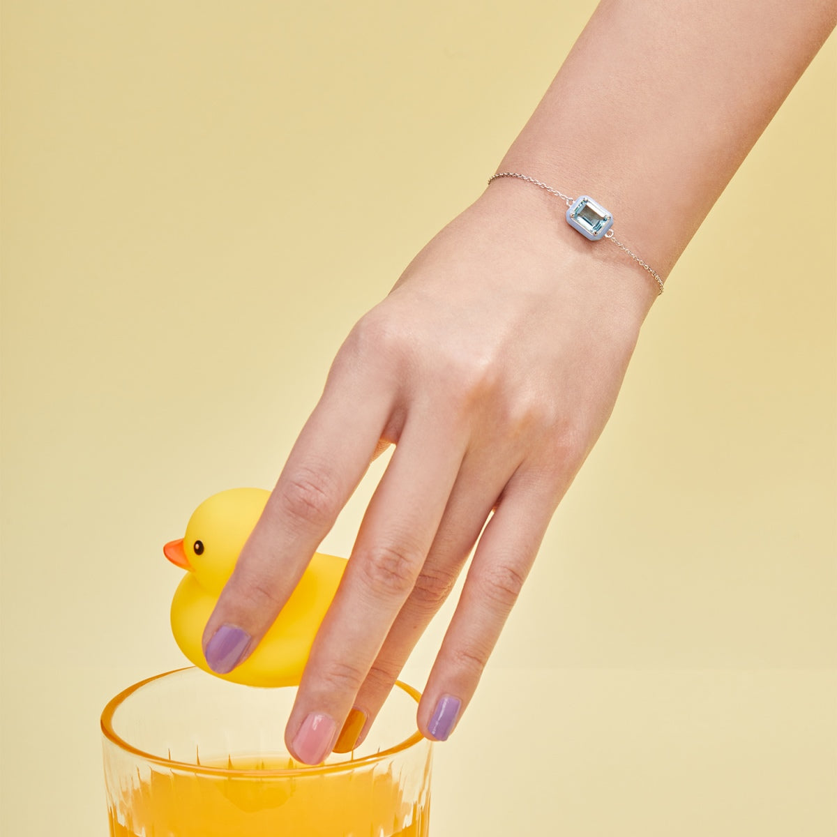 [Everoly JW]2.0 Carat Sparkling Colorful Emerald Cut Daily Bracelet