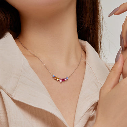 [Everoly JW]Dainty Colorful Heart Necklace