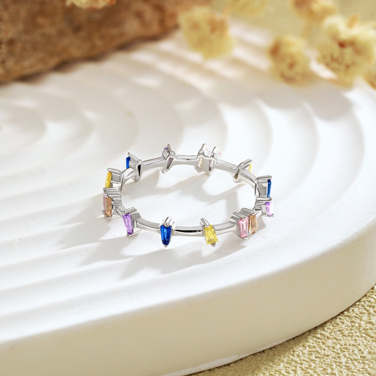 [Everoly JW]Unique Trapezoid Cut Daily Ring