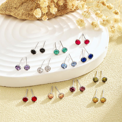 [Everoly JW]Sparkling Colorful Round Shape Earrings