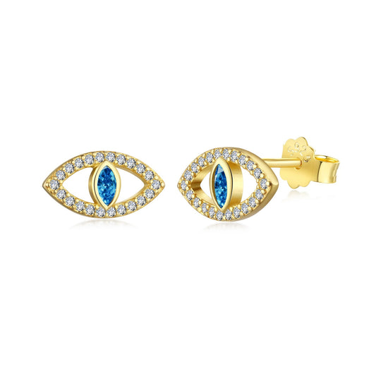 [Everoly JW]Blue Devil Eyes Hollow Stud Earrings