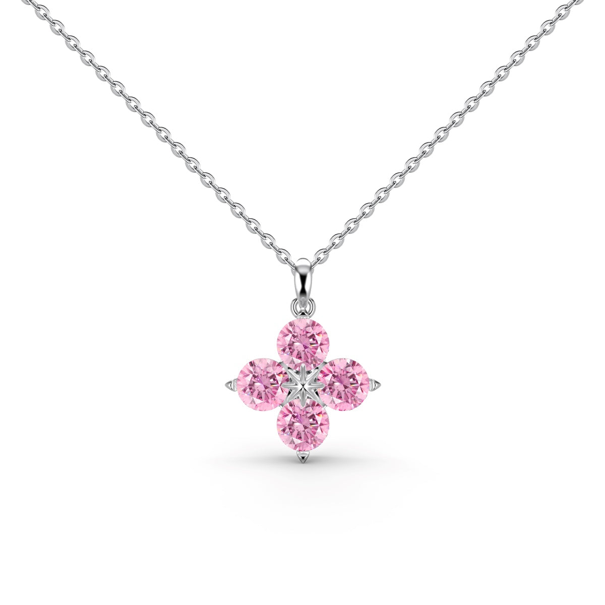 [Everoly JW]Four-Leaf Clover And Eight-Pointed Star Necklace