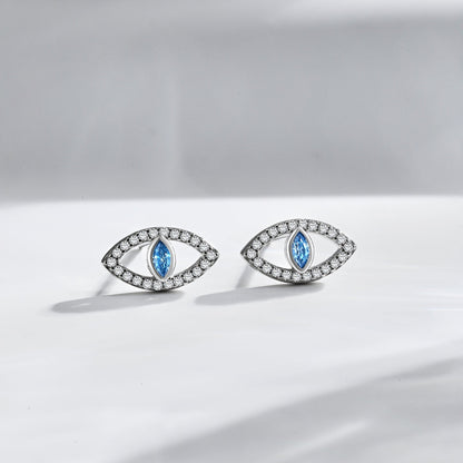 [Everoly JW]Blue Devil Eyes Hollow Stud Earrings