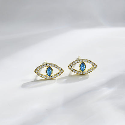 [Everoly JW]Blue Devil Eyes Hollow Stud Earrings