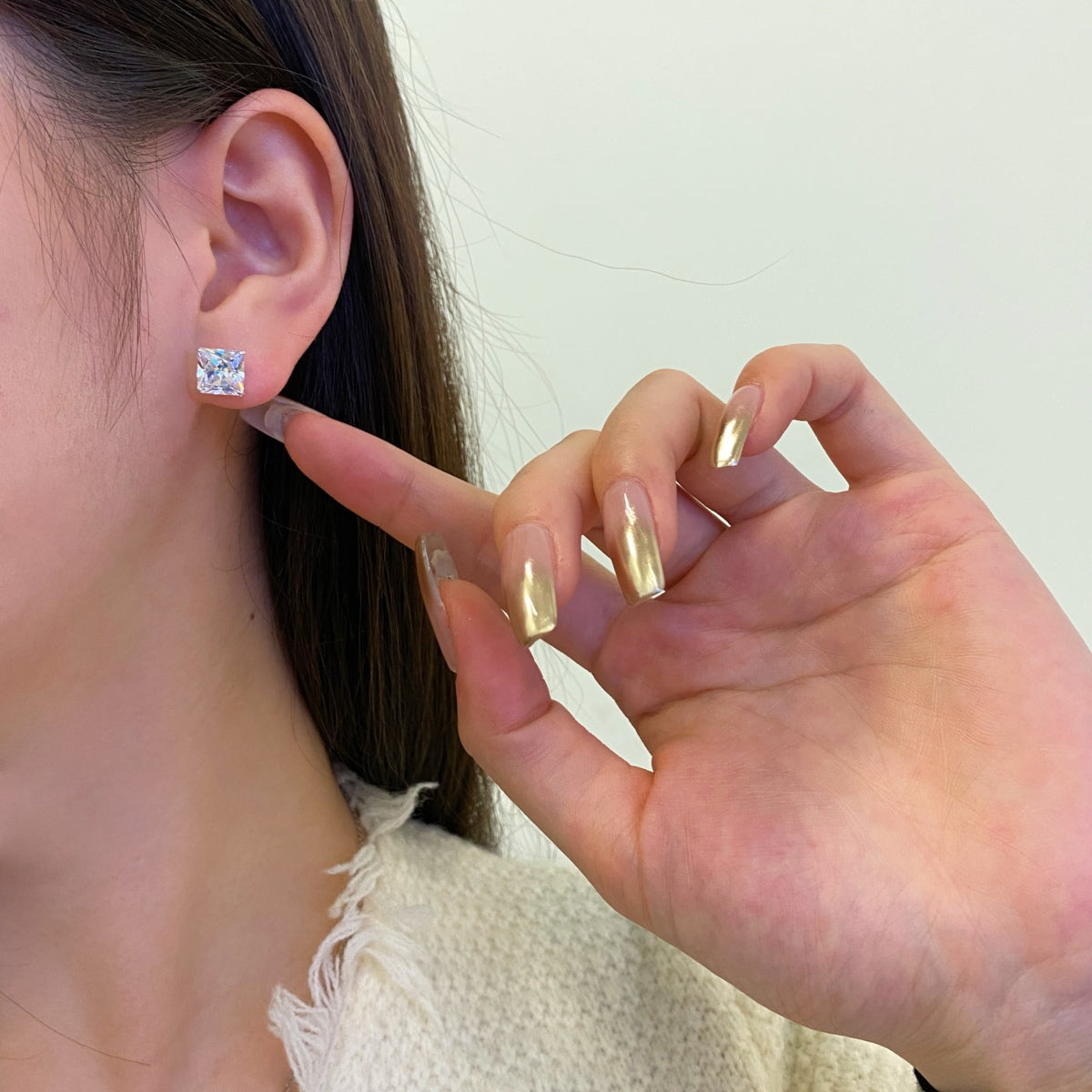 [Everoly JW]Ornate Square Shape Earrings