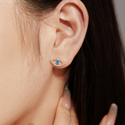 [Everoly JW]Blue Devil Eyes Hollow Stud Earrings