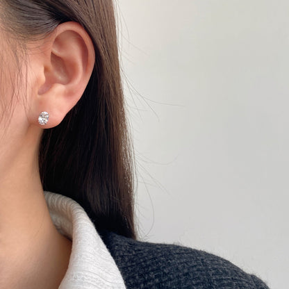 [Everoly JW]Oval Classic Dignified Elegant Earrings