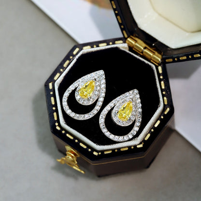 [Everoly JW]Sparkling Delicate Water Drop Shape Daily Earrings