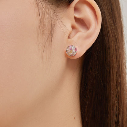 [Everoly JW]Ornate Colorful Octagon Shape Daily Earrings