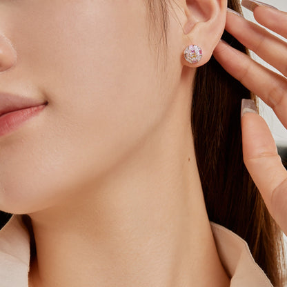 [Everoly JW]Ornate Colorful Octagon Shape Daily Earrings
